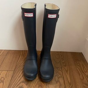 Hunter original Tall rain boots with fleece liners